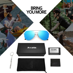 Joopin Sunglasses for Men Women, Polarized Classic Sun Glasses Metal Frame Nylon Lenses UV400 Protection