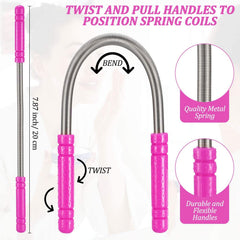 DELFINO Spring Facial Hair Remover, Manual Epilator Spring Face Hair Roller Threading Epilator Tool Eyebrow Epilator Threading Tool for Women Chin Cheek Mustache Upper Lip, 2 PCS