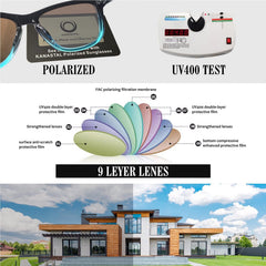 KANASTAL Polarized Sunglasses for Women, Classic Square Mens Sun Glasses, Lightweight Shades for Womens Outdoor 100% UV400 Protection Driving Fishing Golf Outdoor Activities