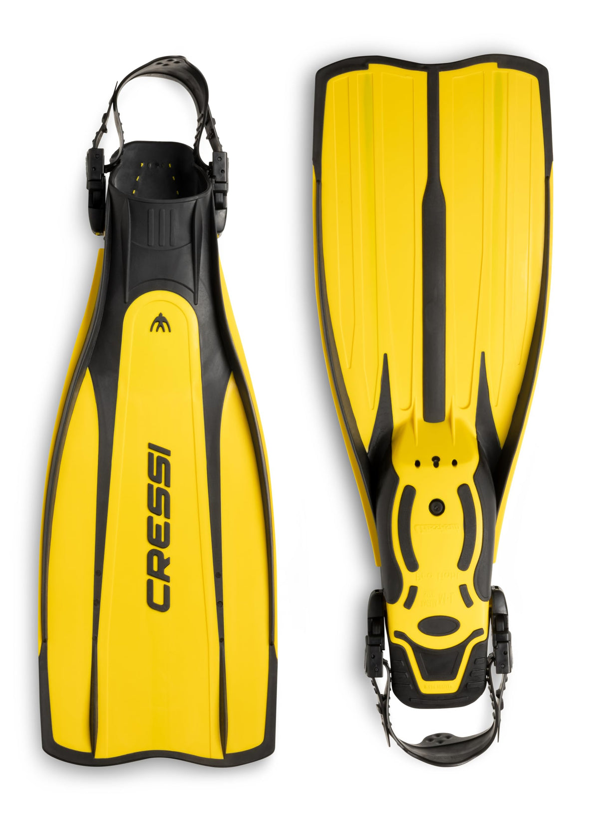 Cressi Pro Light Premium Scuba Diving Heel Fins - Black/Yellow