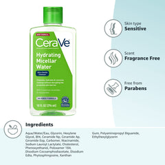 CeraVe Micellar Water, Hydrating Facial Cleanser & Eye Makeup Remover, 10 Fl. Oz, 10 Fl Oz (Pack of 1)