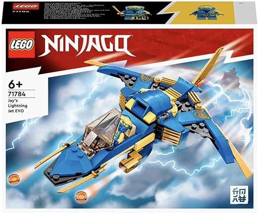 LEGO 71784 NINJAGO Jay’s Lightning Jet EVO, Upgradable Toy Plane, Ninja Airplane Building Set, Collectible Birthday Gift Idea for Kids, Boys and Girls Age 7 Plus