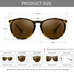 SUNGAIT Vintage Round Sunglasses for Women Men Classic Retro Designer Style