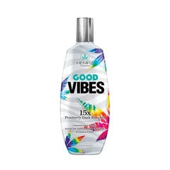 Hempz Good Vibes 15X Positively Dark Bronzer - Herbal Moisturizing Self Tanning Lotion for Tanning Beds, Beach, Sun 8.5 Fl OZ