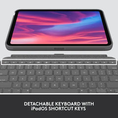 Logitech Combo Touch Backlit Keyboard Case with Trackpad for Apple 11" iPad A16 & 10.9" iPad 10th Gen (920-011434) - Oxford Gray