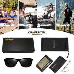 KANASTAL Polarized Sports Sunglasses for Men Women, Classic Square Sun Glasses Driving Cycling Outdoor Lightweight Shades for Womens 100% UV400 Protection