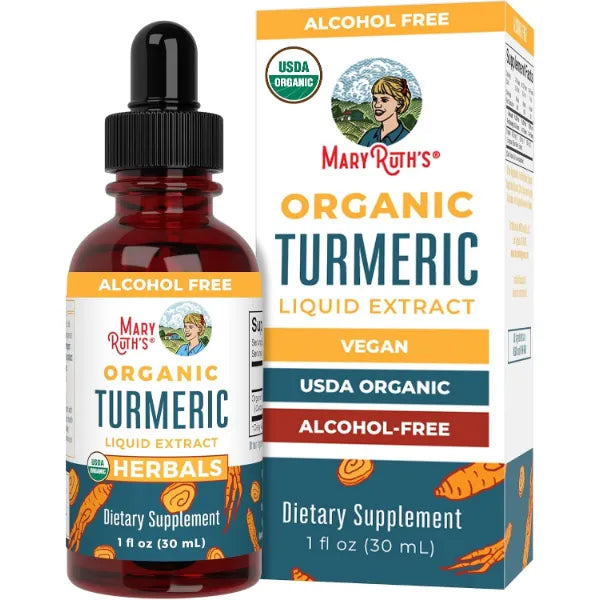 MARYRUTH'S Organic Turmeric Root Liquid Extract, Sugar Free, 1 Fl Oz | Sugar Free, USDA Organic, Non-GMO, Gluten Free, Vegan, Alcohol-Free