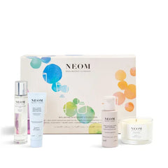 NEOM Wellbeing Discovery Collection | Perfect Night's Sleep Pillow Mist, Happiness Travel Candle, Real Luxury Magnesium Body Butter & Super Shower Power Cleanser