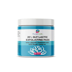Glycolic 20% Glycolic & Lactic Acid Skin Peel Exfoliating Pads - 60 PADS Chemical Free -Hyaluronic Acid| Niacinamide | Retinol | Sun Damage, Dark Sun/Spots,Uneven Skintone, Enlarged Pores,Wrinkles/Fine Lines