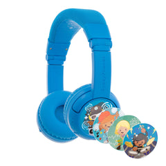 BuddyPhones Play Plus Wireless Bluetooth Headphones for Kids by Onanova with 20 Hour Battery Life and 3 Volume Settings, Cool Blue, BT-BP-PLAYP-Blue, Standard