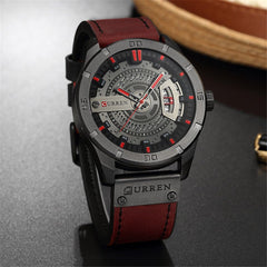 Men's Military Sports Business Casual Fashion Watches Date Quartz Watch Casual Leather Men's Wrist Watches 8301