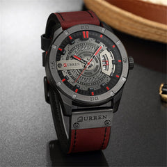 Men's Military Sports Business Casual Fashion Watches Date Quartz Watch Casual Leather Men's Wrist Watches 8301