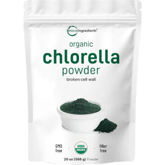 Micro Ingredients Organic Chlorella Powder, 20 Ounces | Broken Cell Wall for Complete Absorption | Raw Superfood Supplement, Rich in Protein & Vitamins | Non-GMO, Vegan, Non-Irradiated
