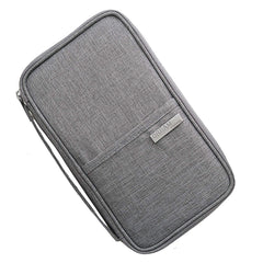 Multifunction Convenient and Practical Travel Wallet RFID Blocking Document Organizer Bag, Family Passport Holder, Grey, SSZ159