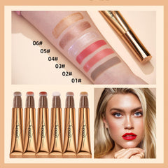 MAKINGTEC 4 Colors Liquid Contour Beauty Wand Set with Cushion Applicator,Highlighter & Blush, Waterproof Contour Pen, Highlighter Stick, Blush Stick Easy to Create 3D Face Makeup Natural Matte Finish