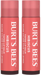 Burt's Bees Lip Balm, Tinted Moisturizing Lip Care for Women, for Dry Lips, 100% Natural, with Shea Butter, Hibiscus (2 Pack)