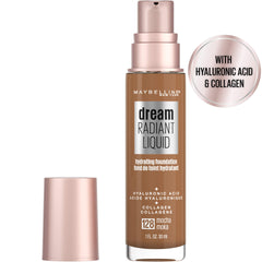 Maybelline Dream Radiant Liquid Medium Coverage Hydrating Makeup, Lightweight Liquid Foundation, Mocha, 1 Fl; Oz