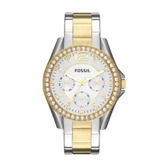 Fossil Women's Riley Stainless Steel Crystal-Accented Multifunction Quartz Watch, Riley Multifunction - ES2811