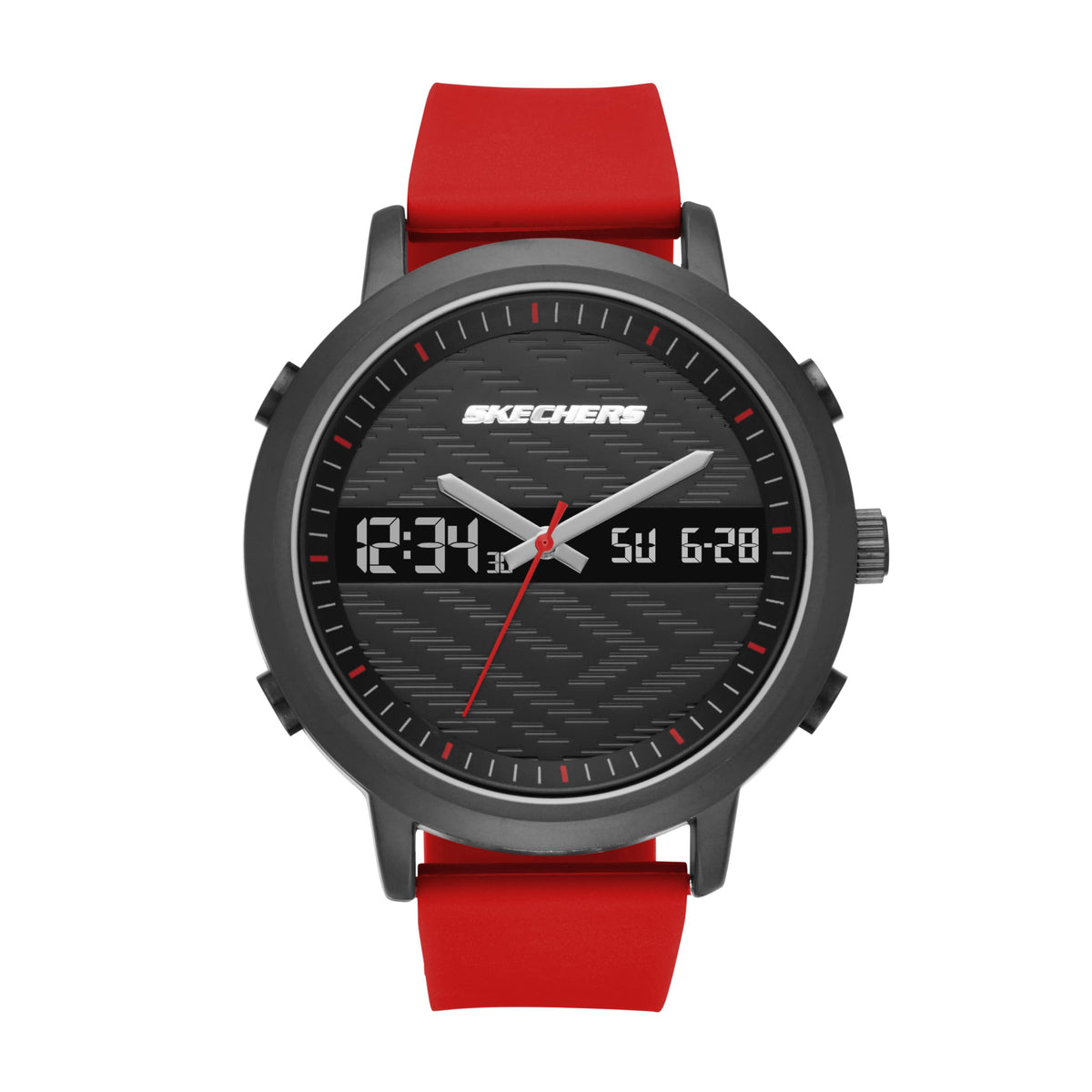 Skechers Analog-Digital Watch for Men - Lawndale Black, Red