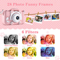Kids Camera Toys for 6+ Year Old Boys/Girls, Kids Digital Camera for Toddler with 1080P Video, Chritmas Birthday Festival Gifts for Kids, Selfie Camera for Kids,(Pink)