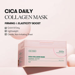 VT COSMETICS Daily Collagen Mask 30ea | Facial Sheet Mask for Firming, Plumping, and Improving Skin Elasticity, 30 Day Supply, Korean Skincare