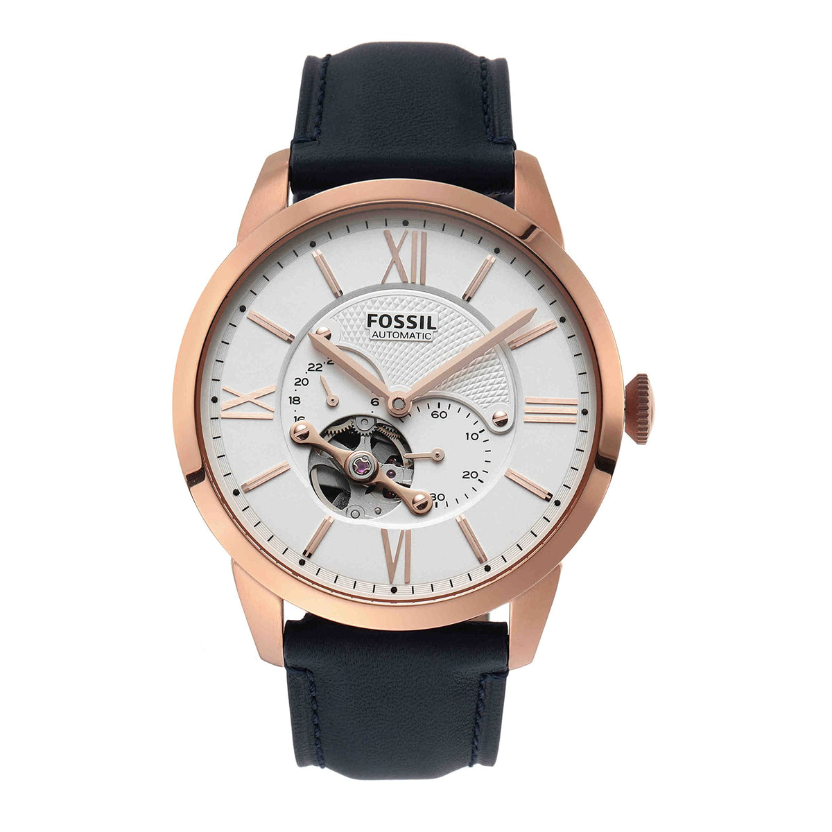 Fossil Men's Townsman Stainless Steel Mechanical Automatic Watch - Rose Gold, Navy