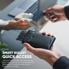 VULKIT Slim Credit Card Holder RFID Blocking Pop Up Card Wallet Minimalist Slim Wallet with Back ID Window Holds 8 Cards
