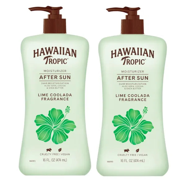 Hawaiian Tropic Lime Coolada After Sun Lotion | After Sun Care, Skin Care, Daily Moisturizing Lotion with Aloe, Cocoa Butter & Shea Butter, 16Fl Oz each Twin Pack