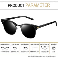 Joopin Polarized Semi Rimless Sunglasses Men Women, Classic Half Frame Sun Glasses UV Protection