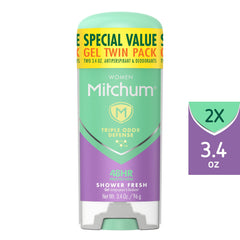 Mitchum Women Gel Antiperspirant Deodorant Twin Pack, Shower Fresh, 3.4oz.