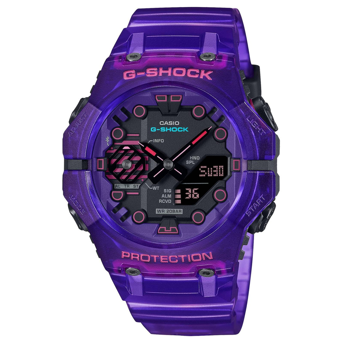 G-Shock Casio GA-B001CBRS-6ADR Analog-Digital Watch for Boys, 42.5 mm Case Size, Black/Purple