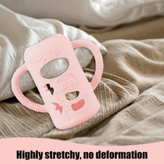Tazweeq Silicone Sleeves for Natural Glass Baby Bottles, Baby Bottle Holder with Easy Grip Handles, Baby Feeding Handle Easy Carry Handle, Universal Fits for Infant Feeding Support (Pink)