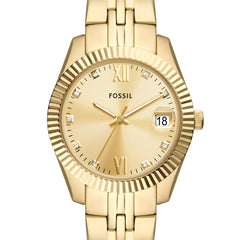 Fossil Women's Scarlette Mini Quartz Stainless Steel Three-Hand Watch, Color: Gold/Gold (Model: ES5338)