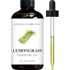 Brooklyn Botany Lemongrass Essential Oil - Huge 4 Fl Oz - 100% Pure and Natural - Premium Grade with Dropper - for Aromatherapy and Diffuser