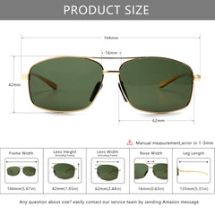 SUNGAIT Ultra Lightweight Rectangular Polarized Sunglasses UV400 Protection