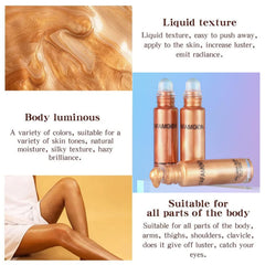 BANKTM Liquid Highlighter - Body Shimmer Liquid Body Highlighting Drops Long-lasting Shine Brighten Glitter Shimmering Body Bronzer Luminizer Shimmer Make Up