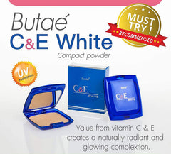 C & E White Face Pressed Powder Foundation Compact - No. 2 Soft Honey