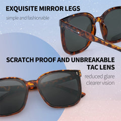 FEISEDY Women Oversized Vintage Polarized Sunglasses Square Cute Trendy Classic Simple Men B2758