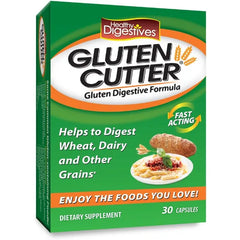 Healthy Digestives Gluten Cutter Enzyme Formula - Helps Improve Your Bodies Gluten Digestion and Assist in Breaking Down Wheat, Dairy and Other Grains Capsules 30 Servings