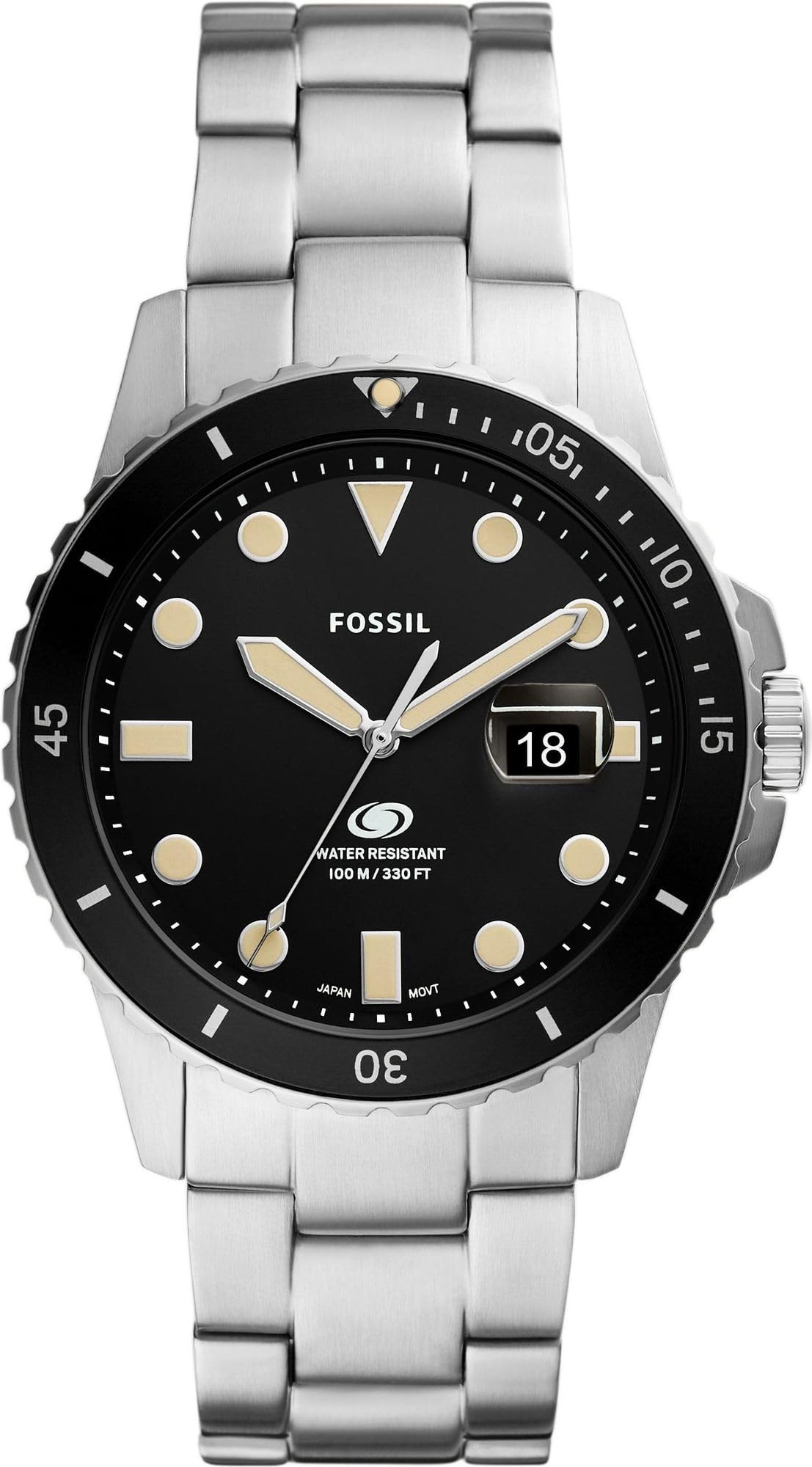 Fossil Blue Three-Hand Date Stainless Steel Watch - FS5952