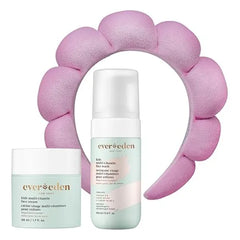 Evereden Kids Face Duo & Spa Headband Set Multi Vitamin Face Wash & Cream + Soft Terry Headband Nourishing Skin Care & Fun Hair Management for Kids 3+ Gentle & Perfect for Skincare Routine
