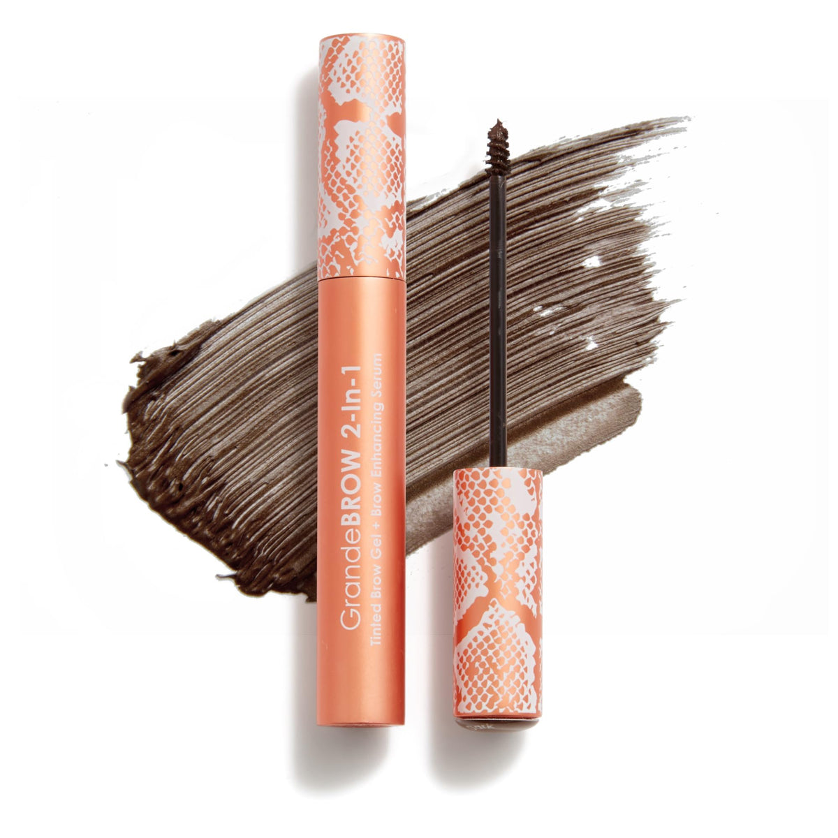 Grand Brow 2-in-1 Tinted Eyebrow Gel + Brow Enhancing Serum, Dark