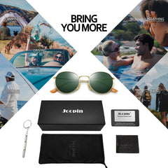 Joopin Polarized Semi Rimless Sunglasses Men Women, Classic Half Frame Sun Glasses UV400 Protection