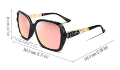 FEISEDY Polarized Women Square Sunglasses Sparkling Composite Shiny Frame B2289