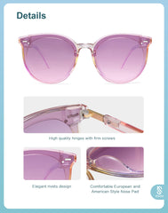 SOJOS Classic Retro Round Sunglasses Women Men Large Glasses SJ2067