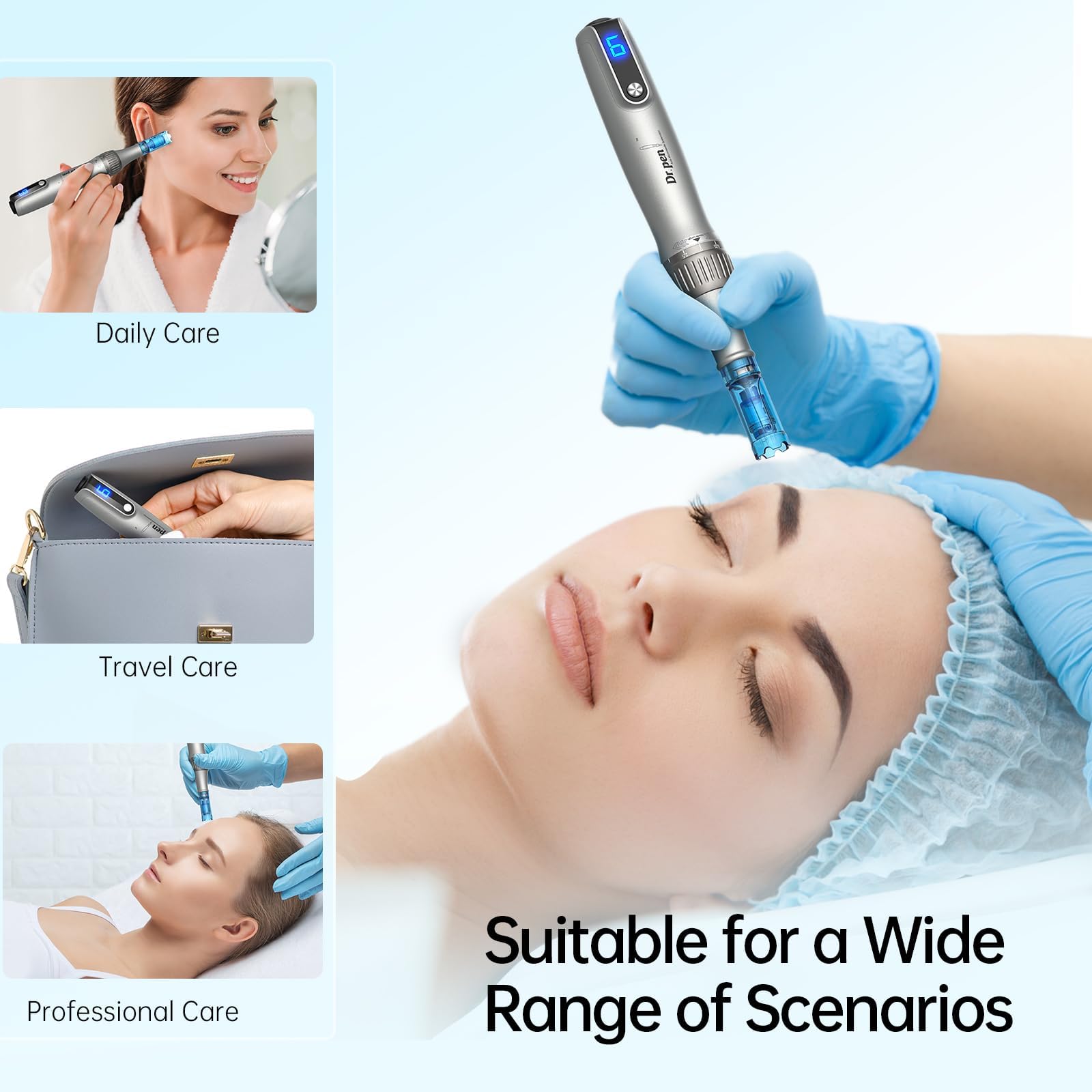 Dr.Pen Derma Pen M8S Microneedling pen Wireless Micro Needling Skin Care Tool Kit for Anti-aging Acne Scars Wrinkles with 5 pcs 18 pin + 5 pcs 36 pin Cartridges