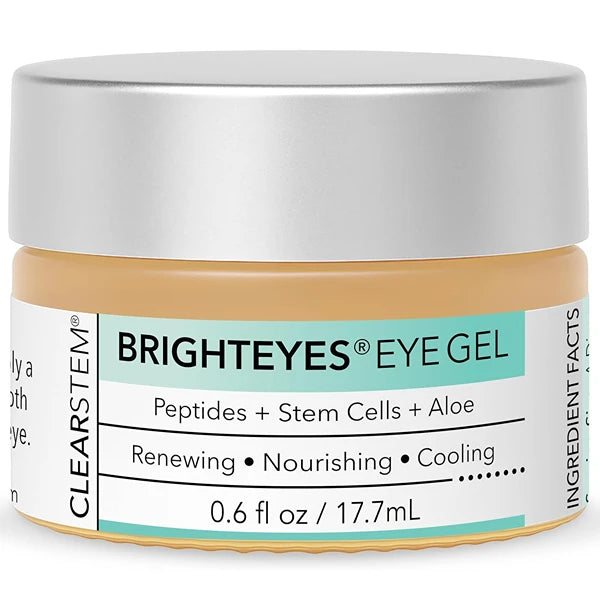 CLEARSTEM - BRIGHTEYES - Eye Gel - Nourishing Eye Cream - Lip Renewal - Cooling Gel - Stem Cells Blend - Peptides, Collagen, Aloe Vera - Gluten Free - Beauty, Self Care, Skin Care - 0.6 fl oz