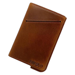 Fidelo Minimalist Wallet for Men - Slim Credit Card Holder RFID Mens Wallets with Magnetic Money Clip - Toasted Chestnut Case