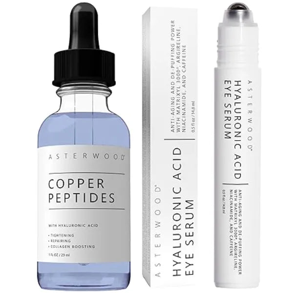 Asterwood Copper Peptides Serum 1 oz + Hyaluronic Acid Eye Serum