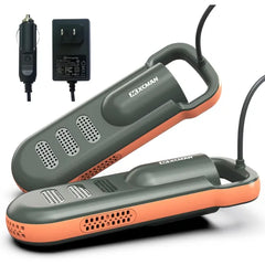 XCMAN Portable Shoe & Boot Dryer – Ultra Silent Fan Heater, 12V DC/AC Converter for Travel, Works with Boots, Sneakers & Ski Liners - US Plug